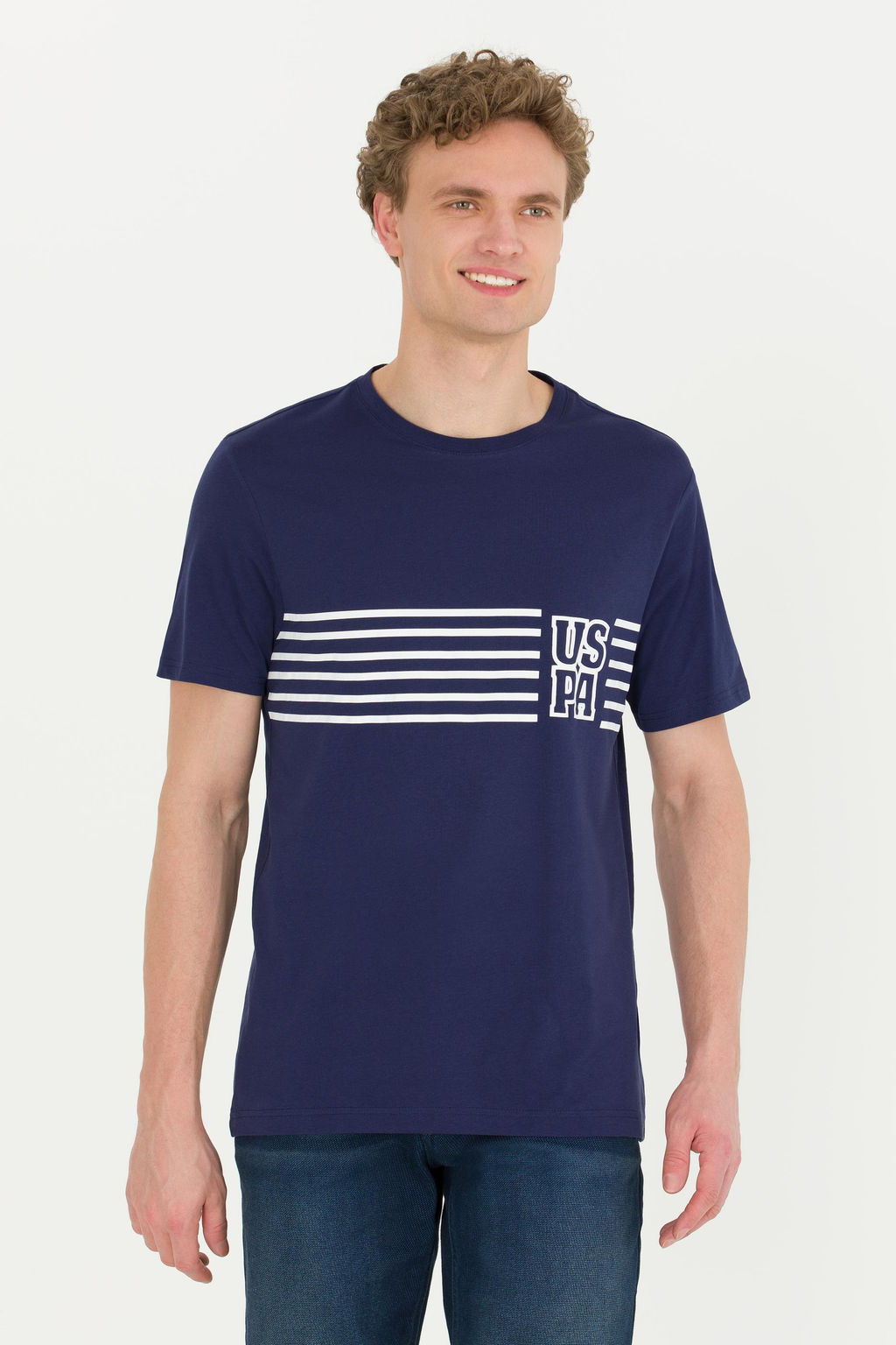 Erkek Lacivert Bisiklet Yaka Ti__rt