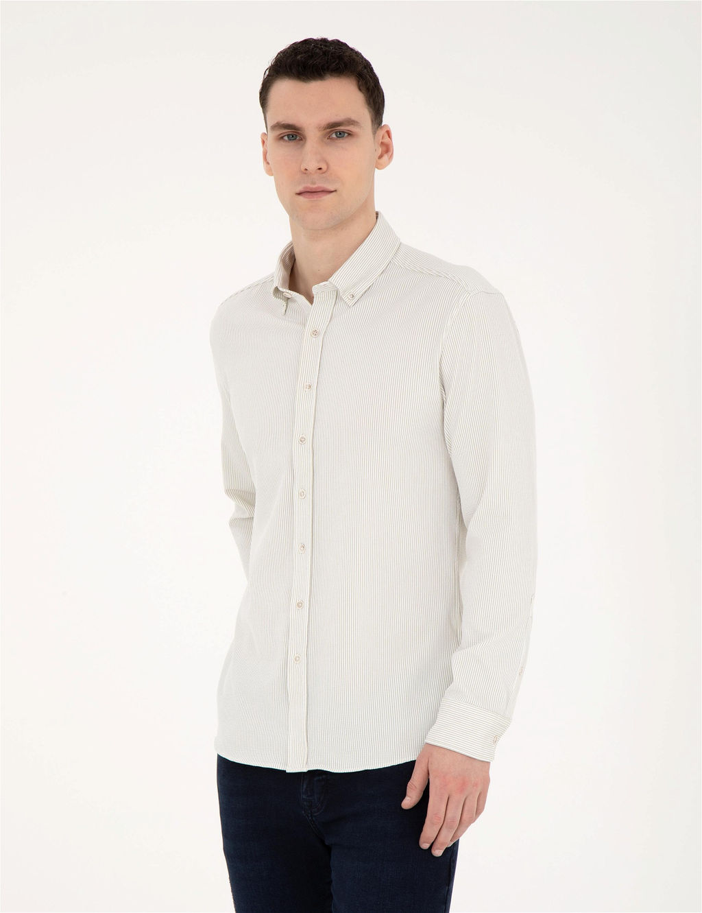 Ye_il Slim Fit Uzun Kollu G_mlek - Pierre cardin фото 2