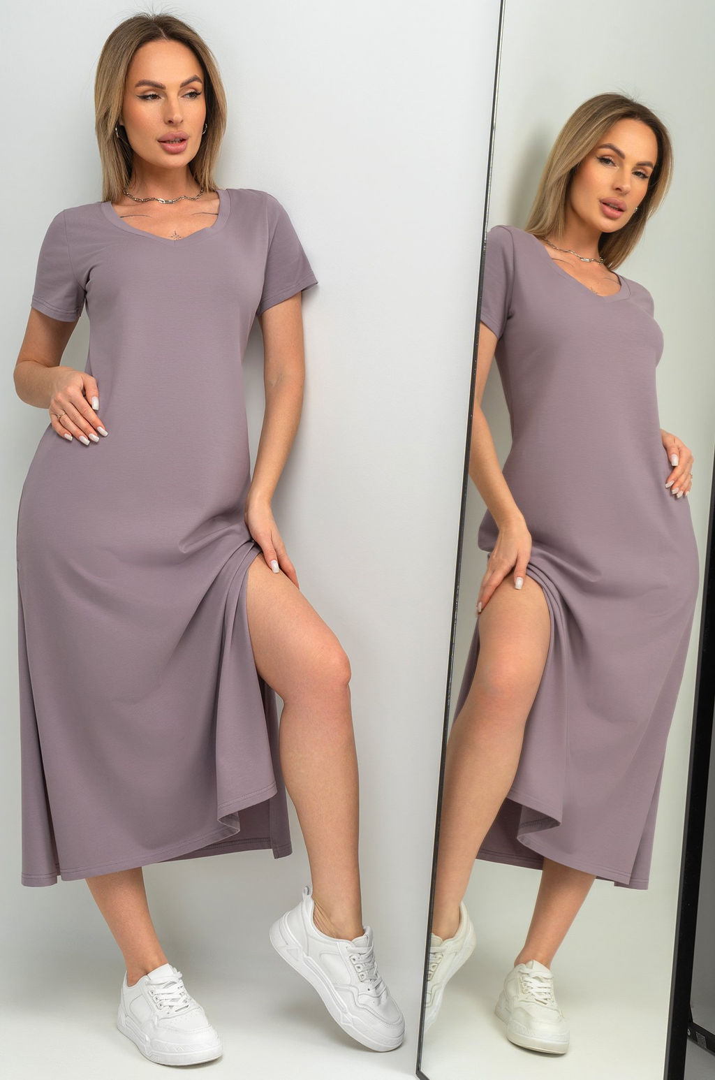 Однотонное женское платье-футболка Happyfox - Happy fox фото 13