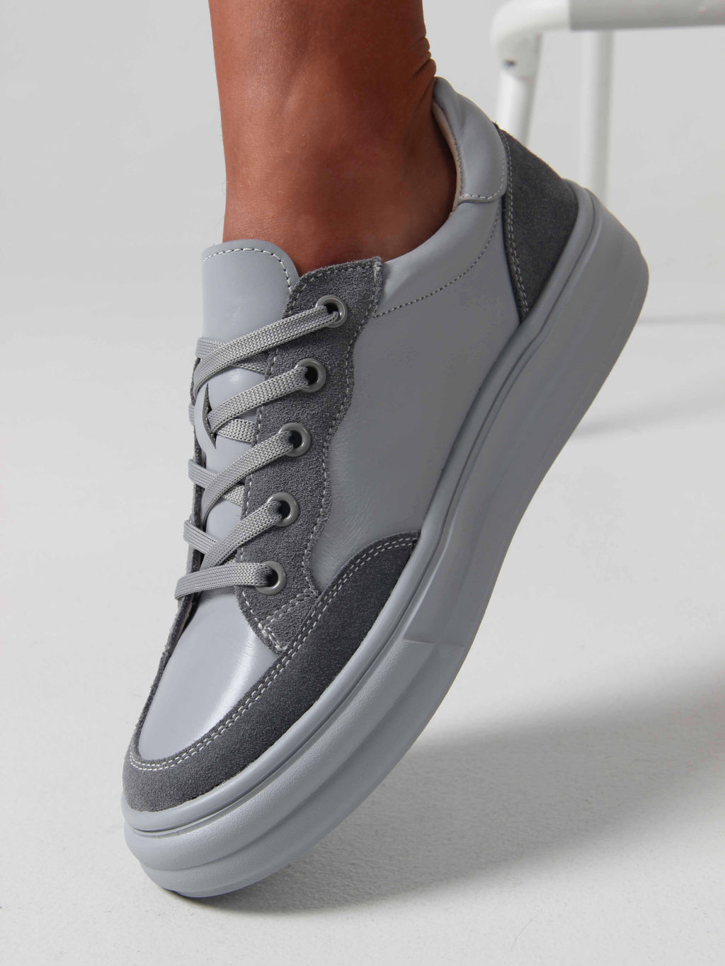 Кеды 148.lusi22gr.Серый+серая замша