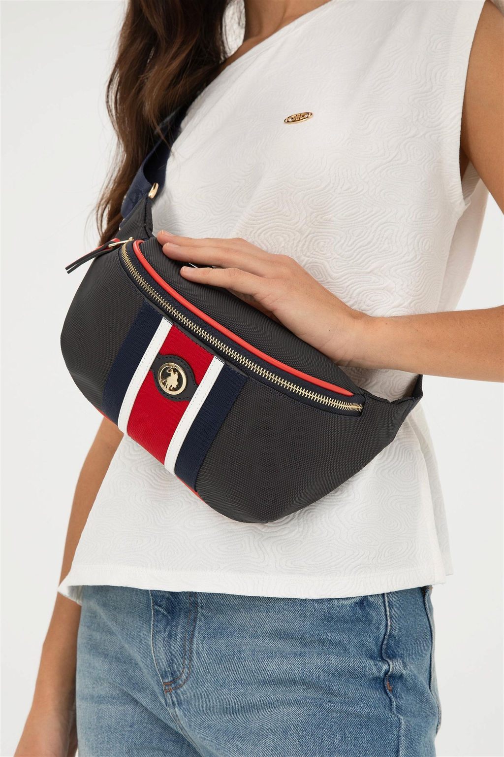 U. S. Polo Assn / Женская поясная сумка темно-синего цвета - U.s. polo assn фото 2