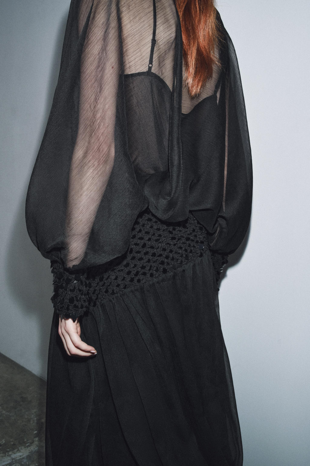 ZW COLLECTION SEMI-SHEER BLOUSE - Zara фото 10