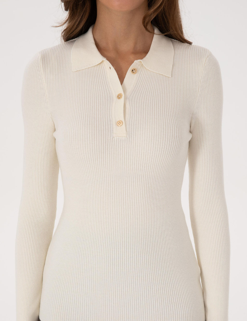 Ekru Slim Fit Polo Yaka Kazak - Pierre cardin фото 6
