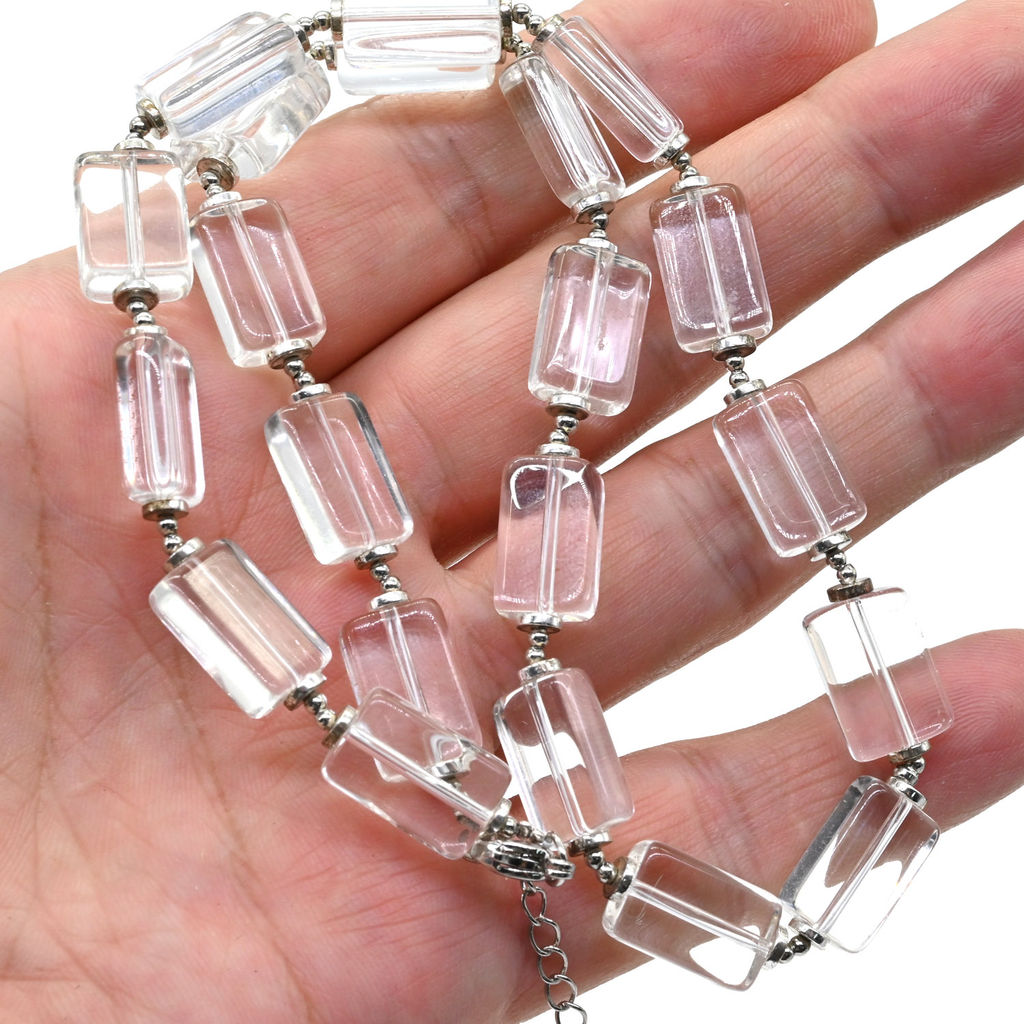 Бусы из горного хрусталя прямоугольник 10*15мм, 45см Радуга камня