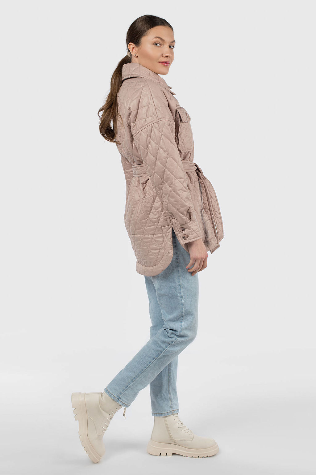 Пальто женское демисезонное (пояс) - El podio фото 3