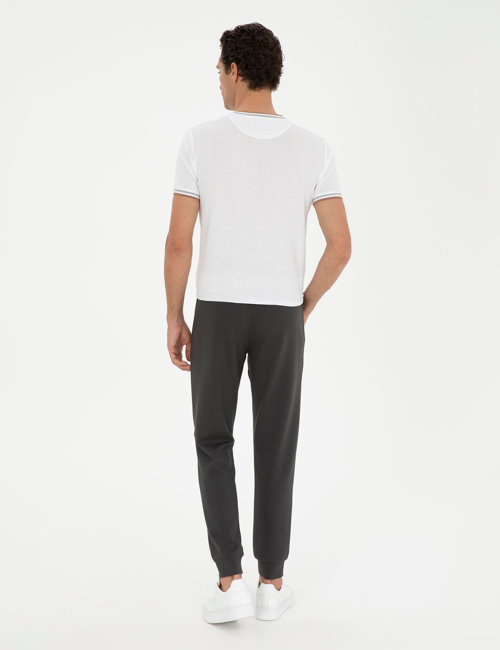 Gri Slim Fit Lastik Pa_al_ E_ofman Alt_