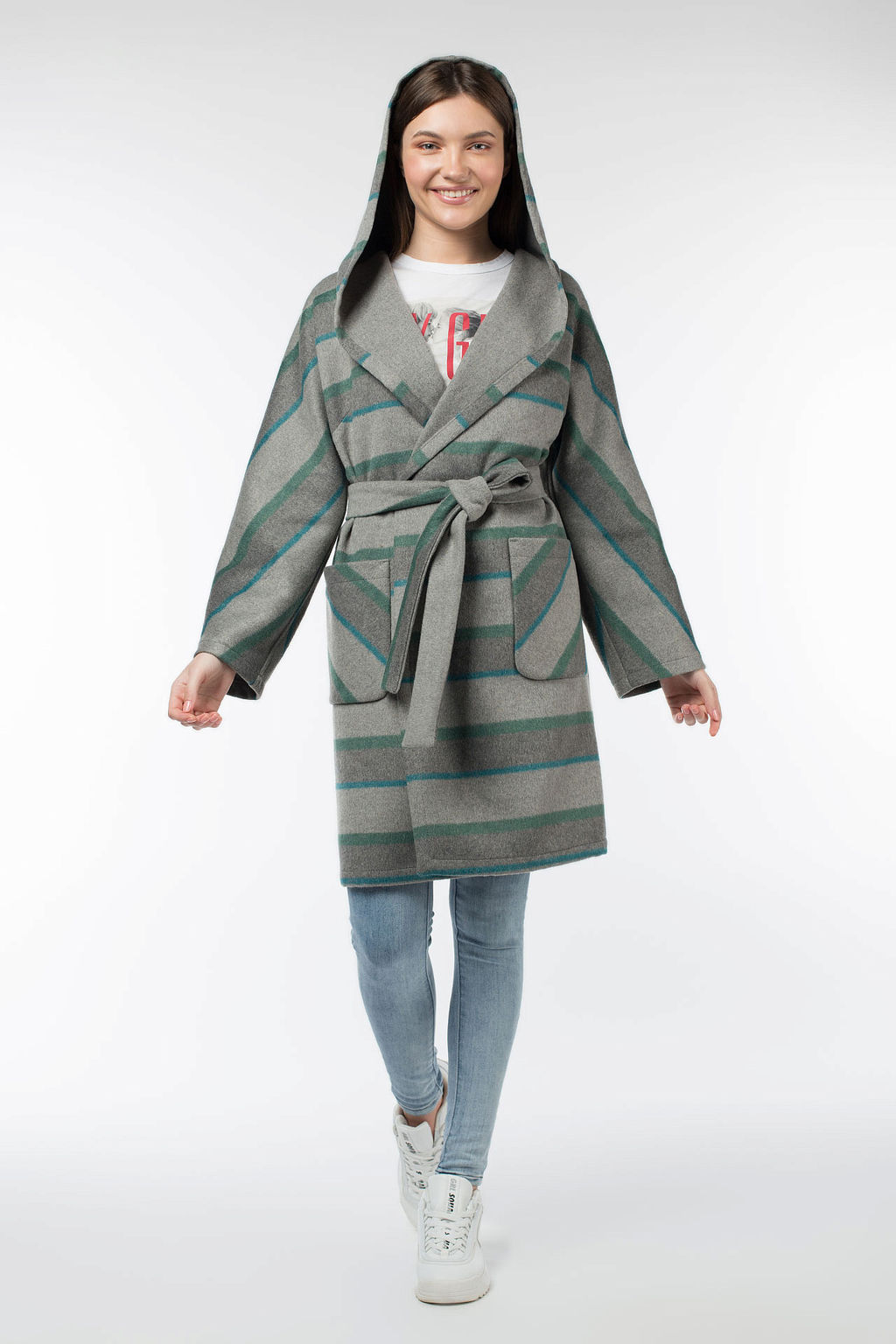 Пальто женское демисезонное (пояс) - El podio фото 2