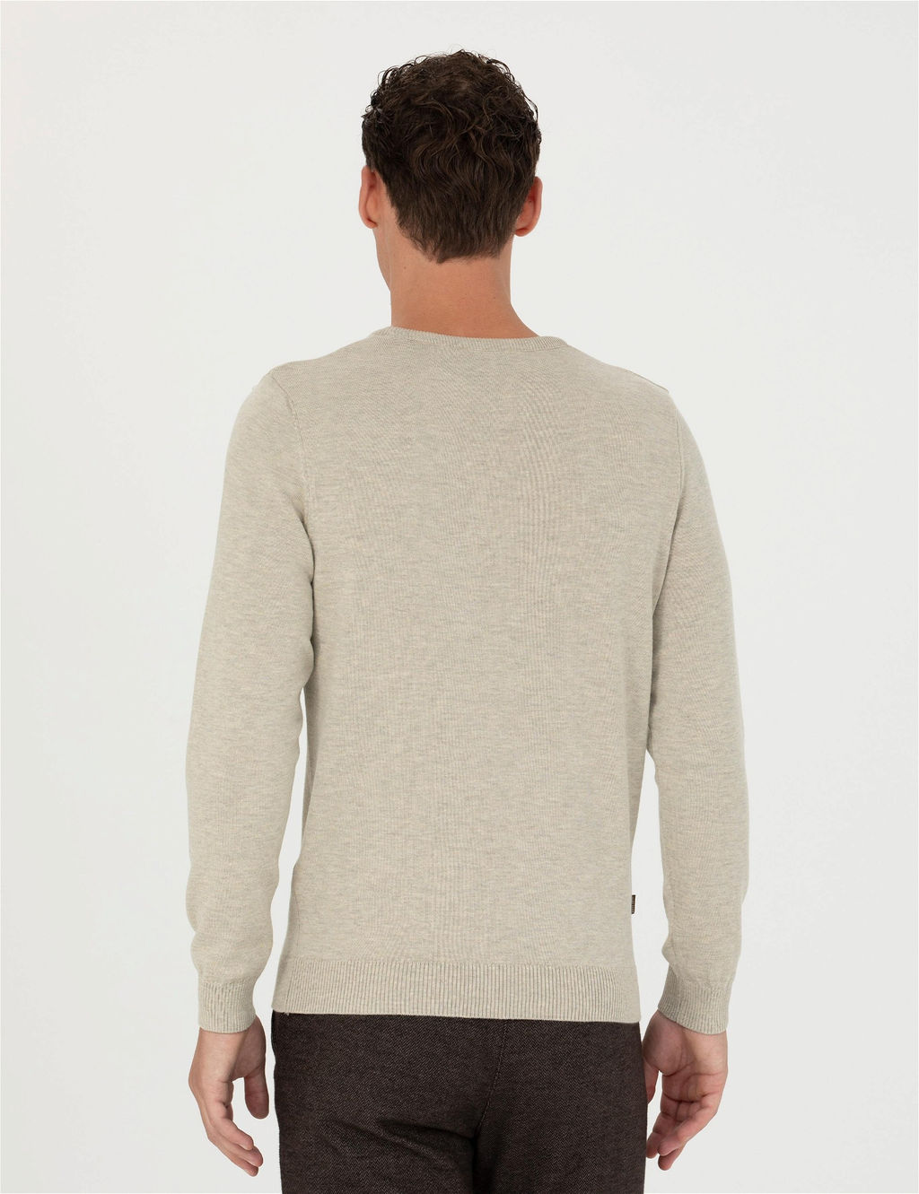 Kum Melanj Slim Fit Bisiklet Yaka Basic Triko Kazak - Pierre cardin фото 5