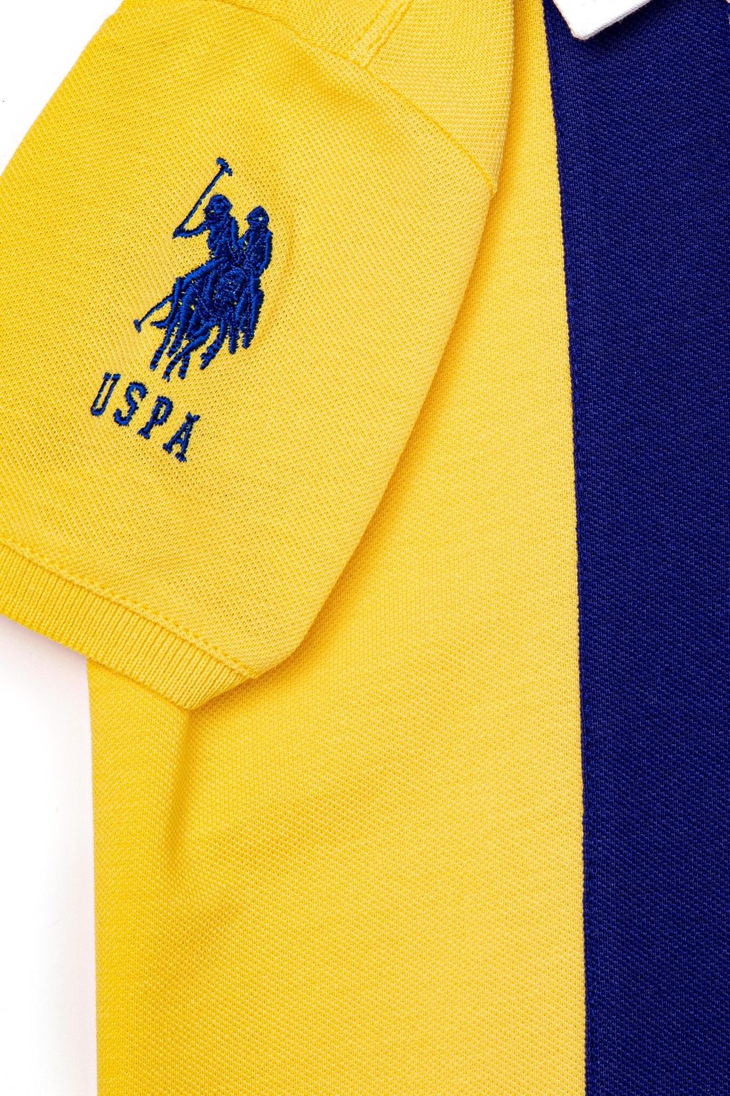 Светло-желтая футболка с воротником-поло для мальчиков - U.s. polo assn фото 4