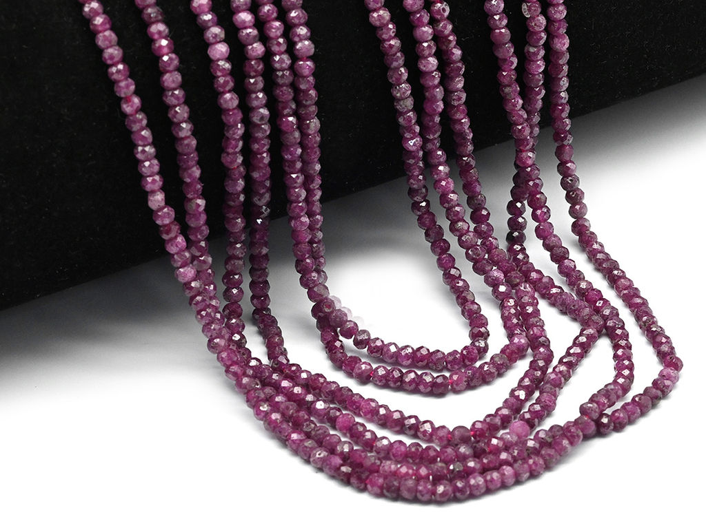Бусины из рубина рондель граненый 3*2мм, 39см, 160 бусин Радуга камня