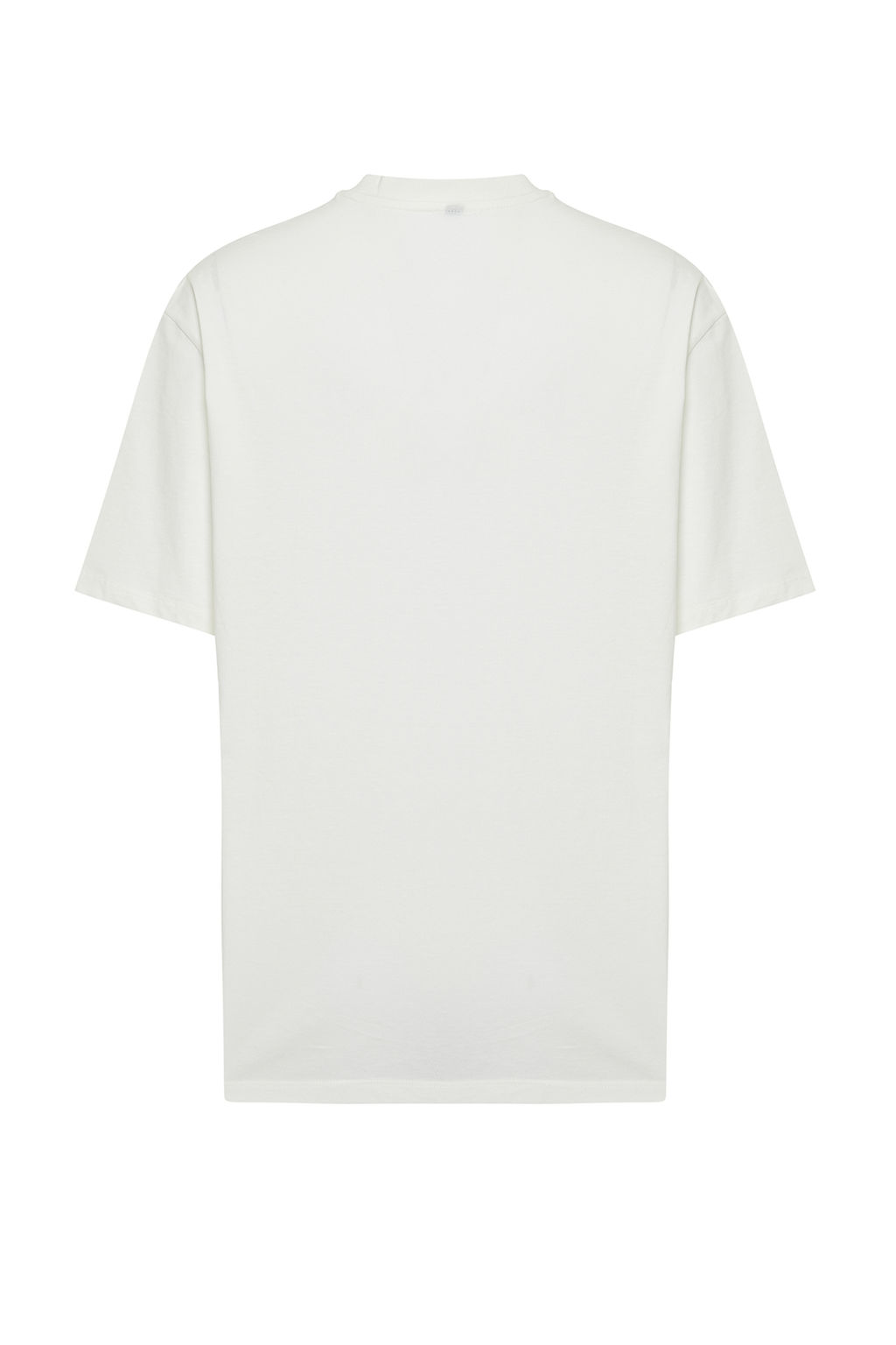 Ekru Oversize/Genis Kesim More Sustainable Kontrast Yakal? %100 Organik Pamuk T-shirt TMNSS24TS00175 - Trendyolmilla фото 6