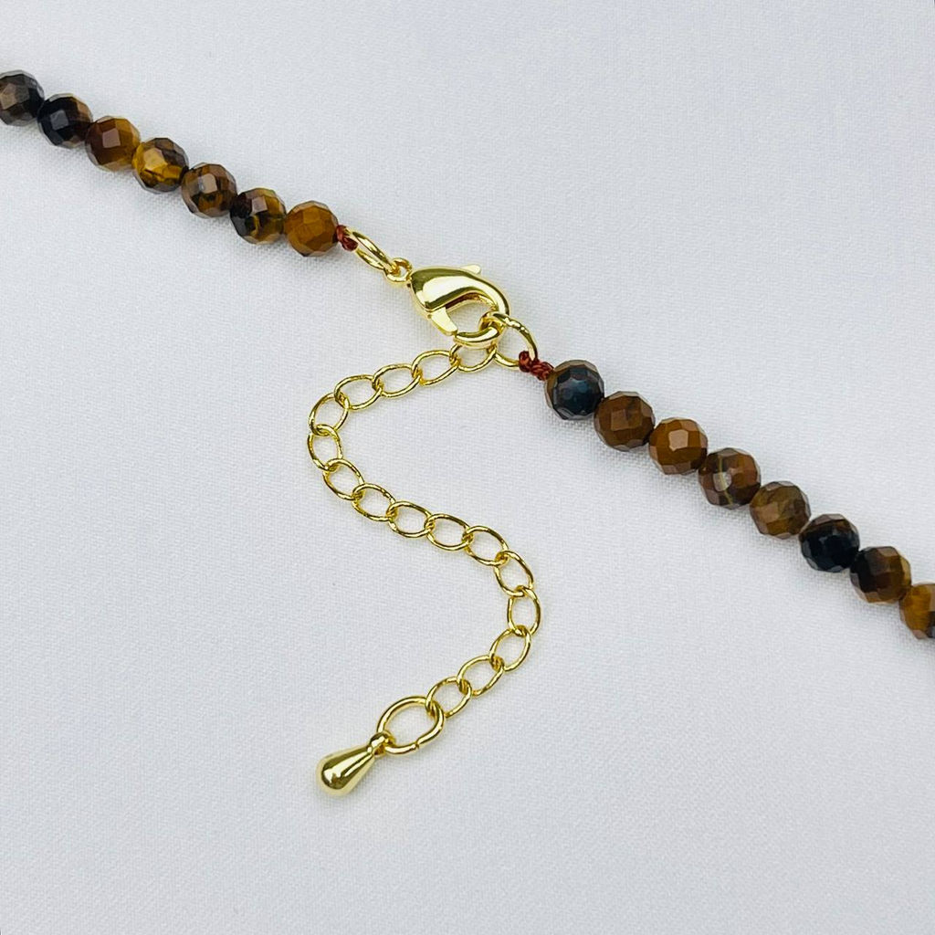 Колье из Тигрового глаза со вставкой 46 см +