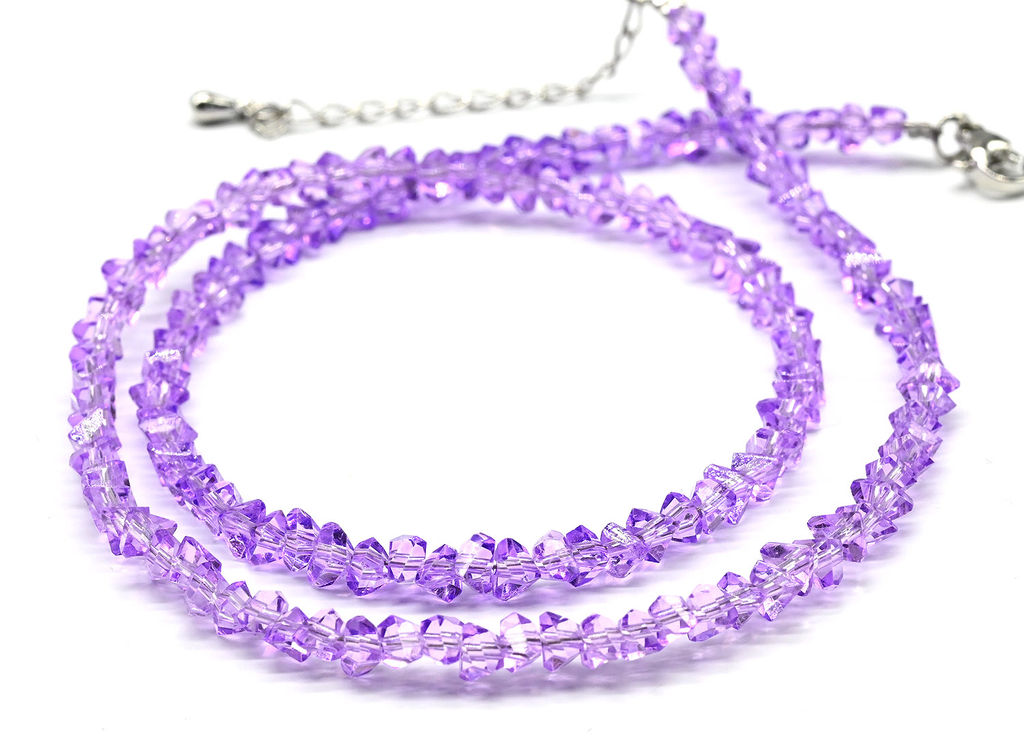 Чокер на шею женский из циркона огранка 4мм цв.зеленый хамелеон, 38см - Радуга камня фото 16