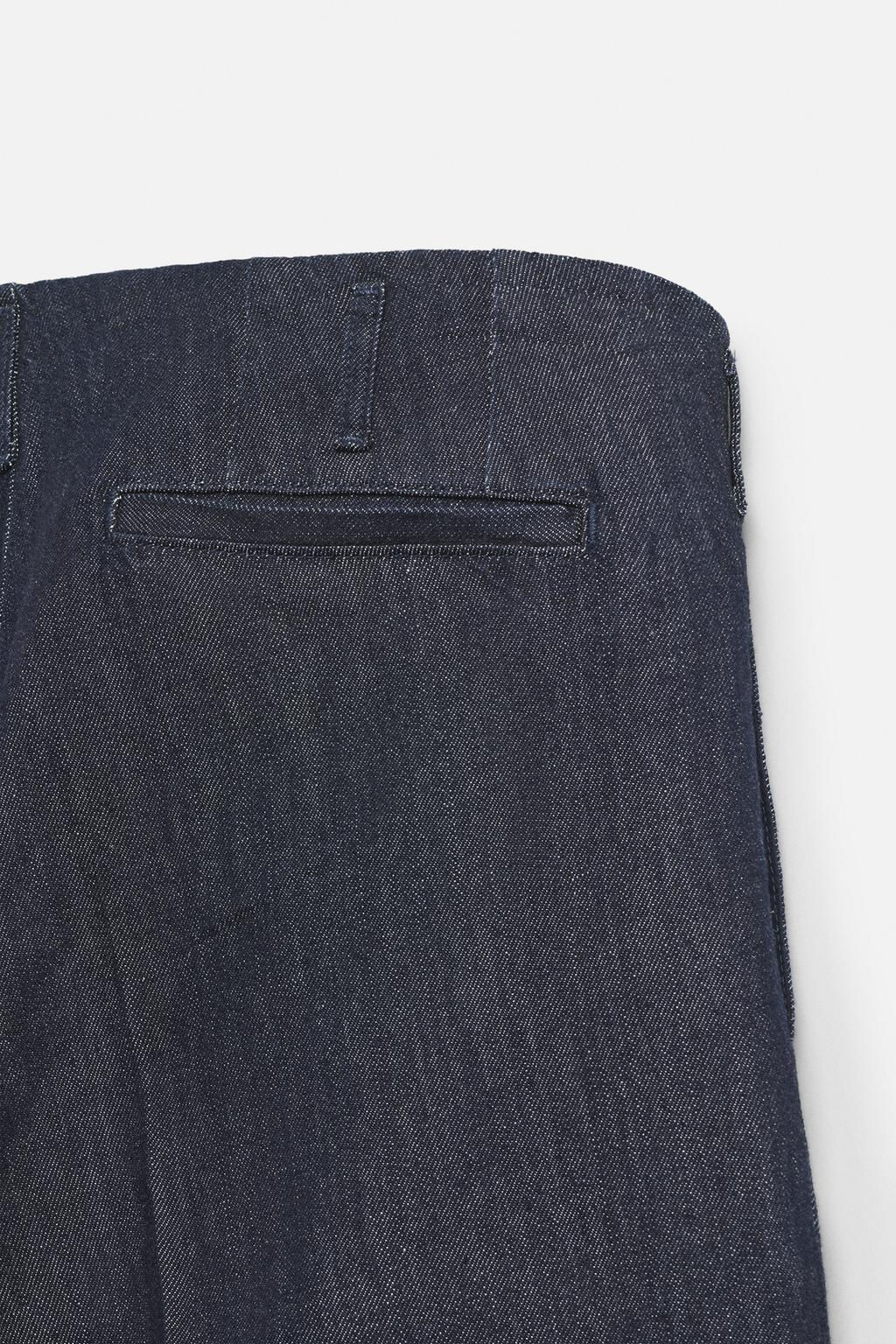 CROPPED WIDE-LEG DENIM TROUSERS - Zara фото 10