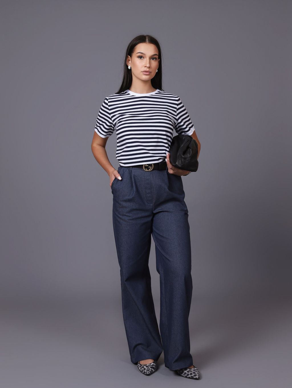 Женские Брюки широкие палаццо. С046 Джинс от фабрики Спортсоло