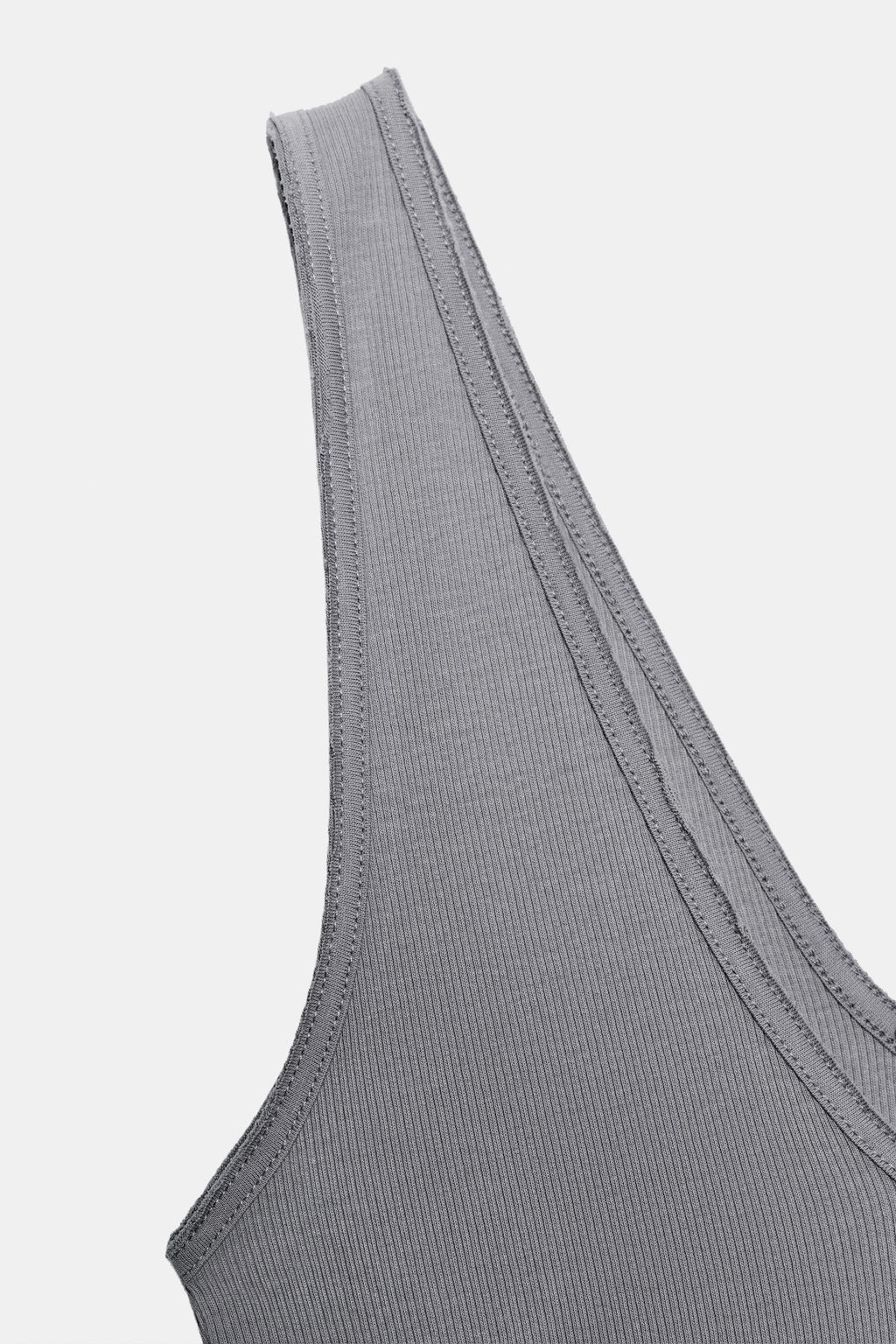 TOP ESCOTE PICO RIB / Azul / Gris - Zara фото 4