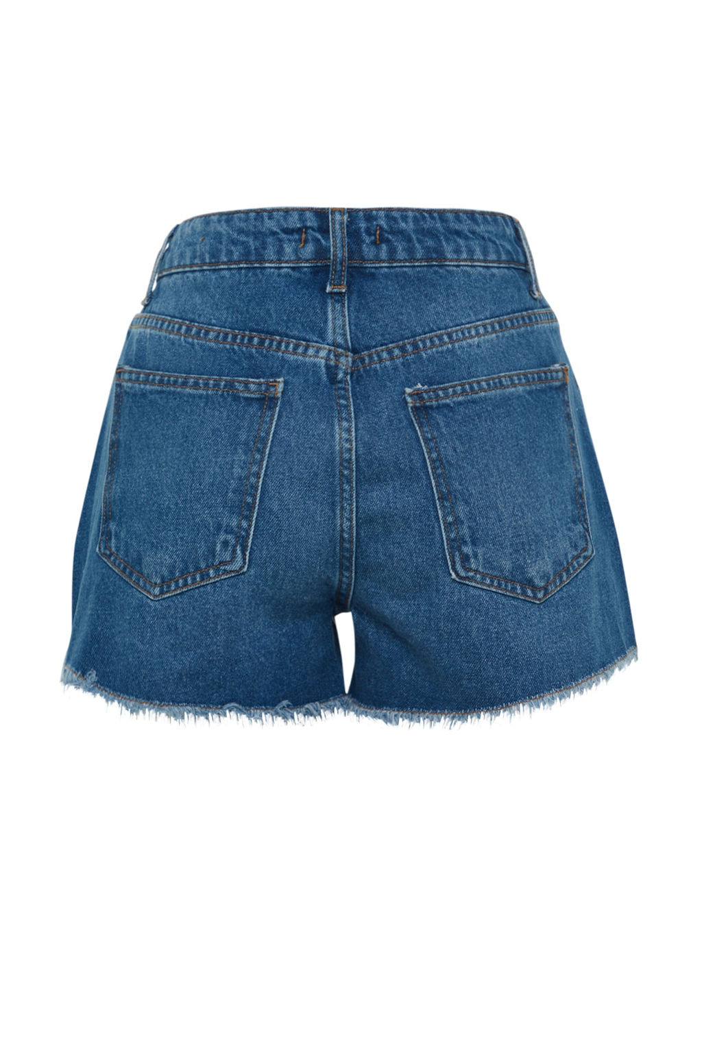 TRENDYOLMILLA Koyu Mavi Pacas? Y?rt?kl? Yuksek Bel Denim Sort TWOSS23SR00220  фото 7