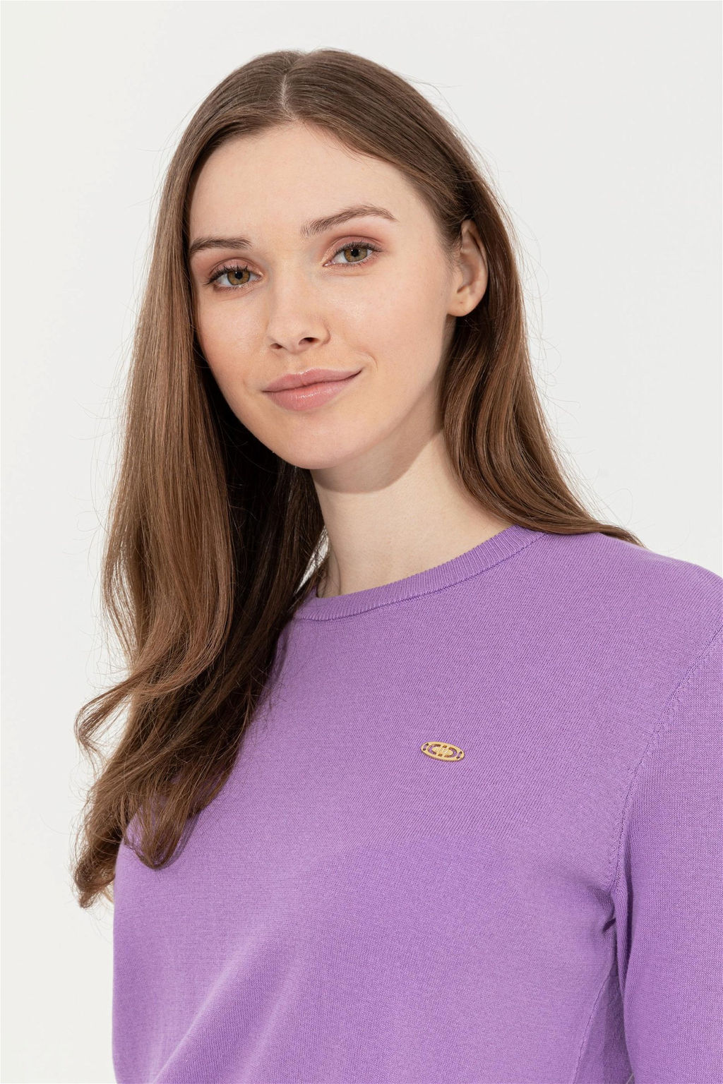 Женский сиреневый базовый свитер с круглым вырезом Неожиданная скидка в корзине - U.s. polo assn фото 2