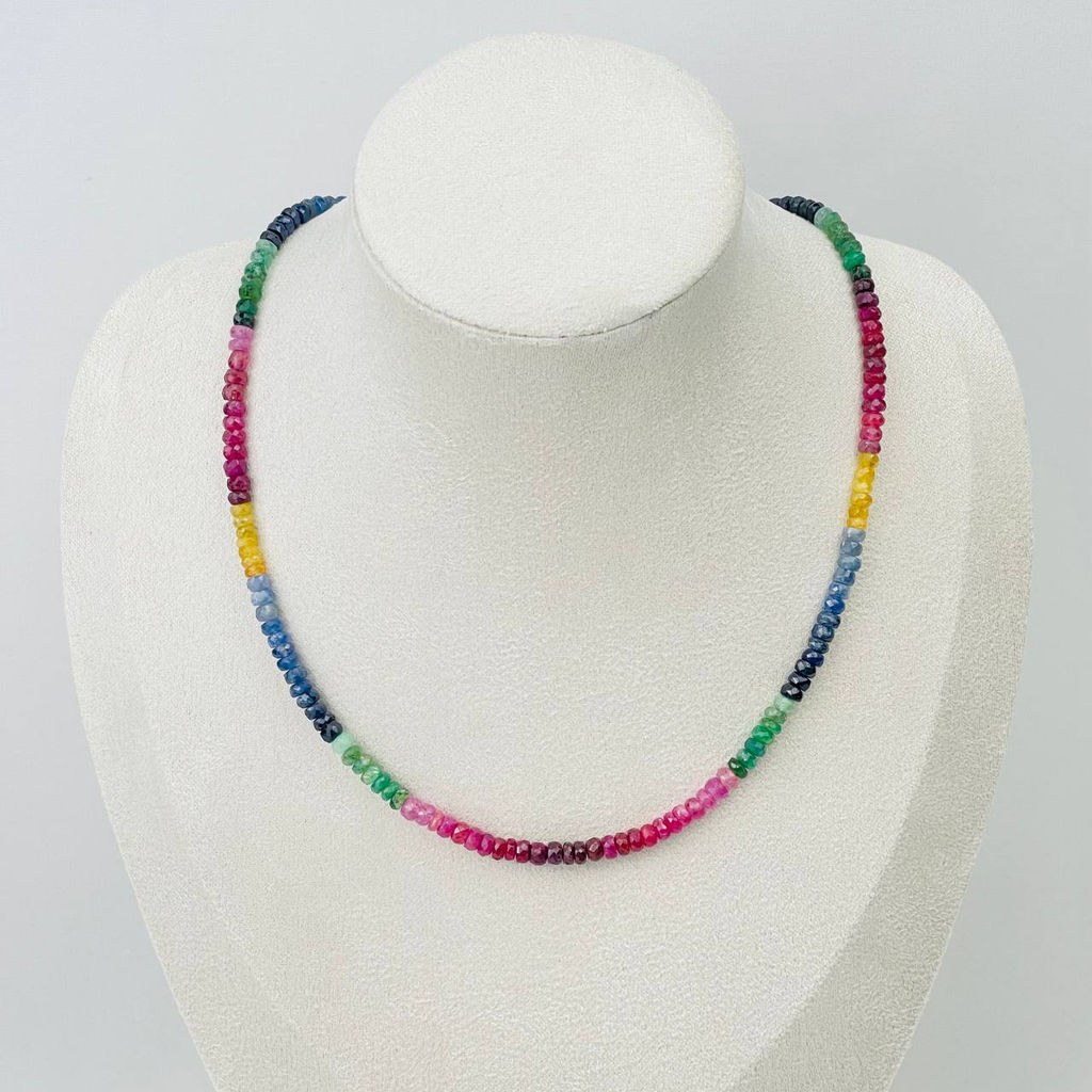Колье из Сапфира микс 42 см +