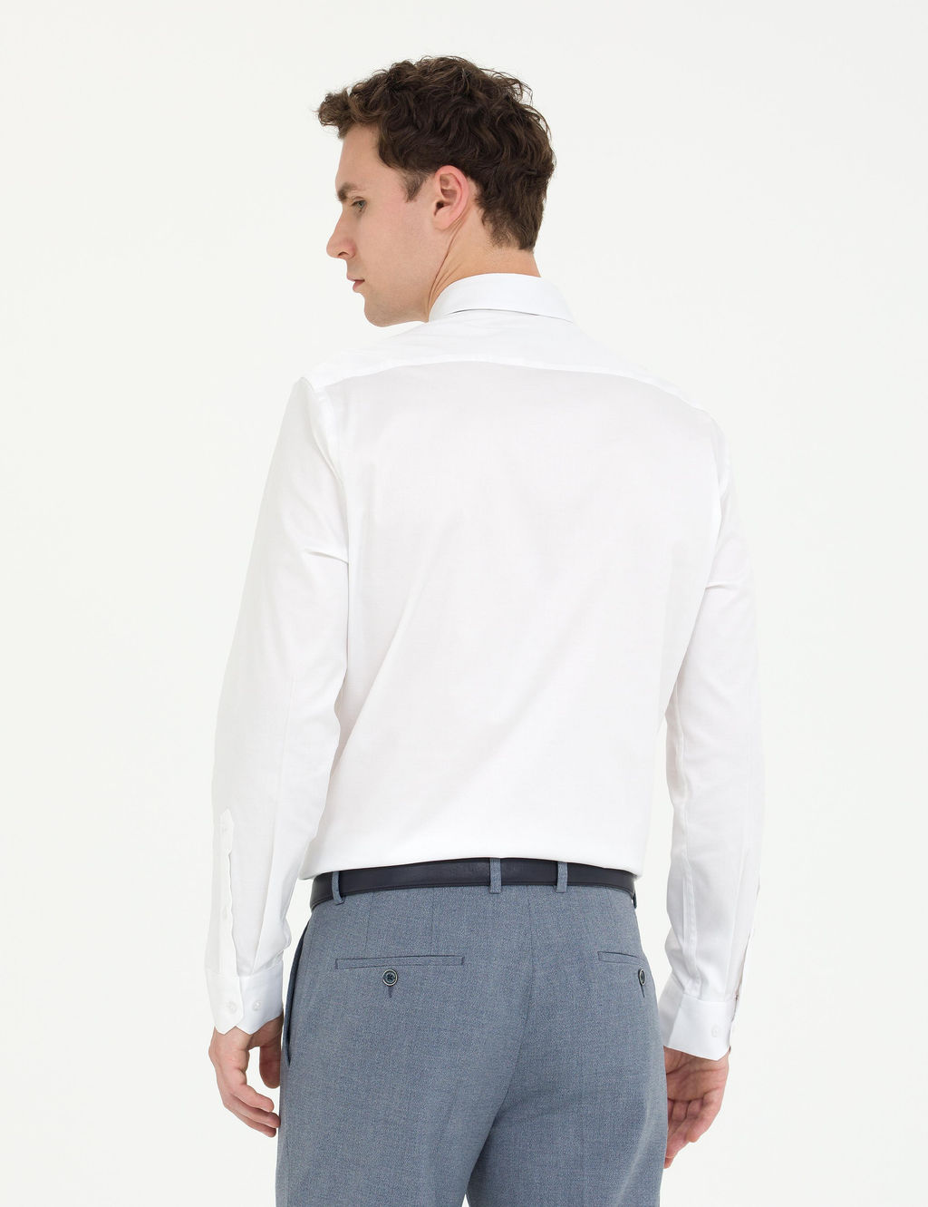 Beyaz Ex. Slim Fit Uzun Kollu Klasik G_mlek