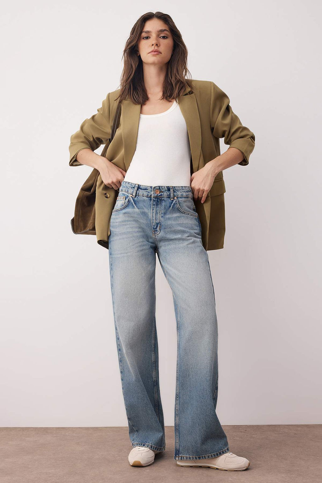 Teen Antrasit Normal Bel Genis Paca Wide Leg Jeans TWOAW26JE00078 - Trendyolmilla фото 11