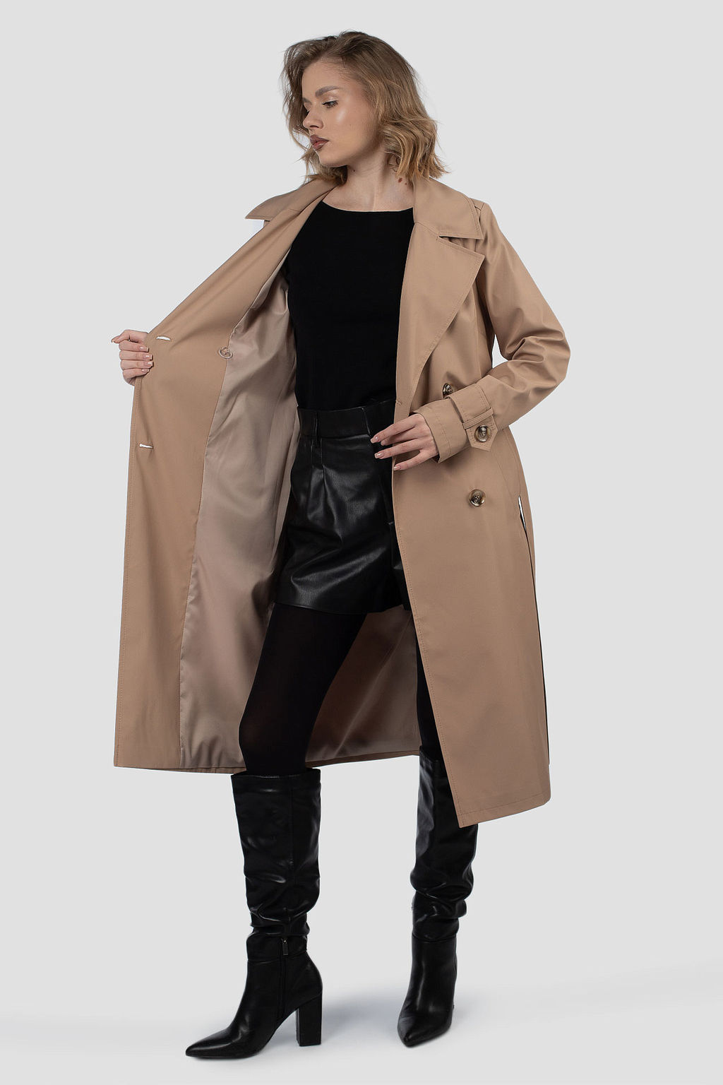 03-3425 Плащ женский (пояс) - El podio фото 3