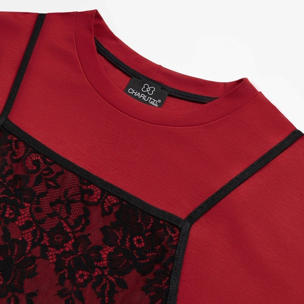 Футболка со съемным топом, Модный тандем (красный 2 в 1) - Charutti фото 6