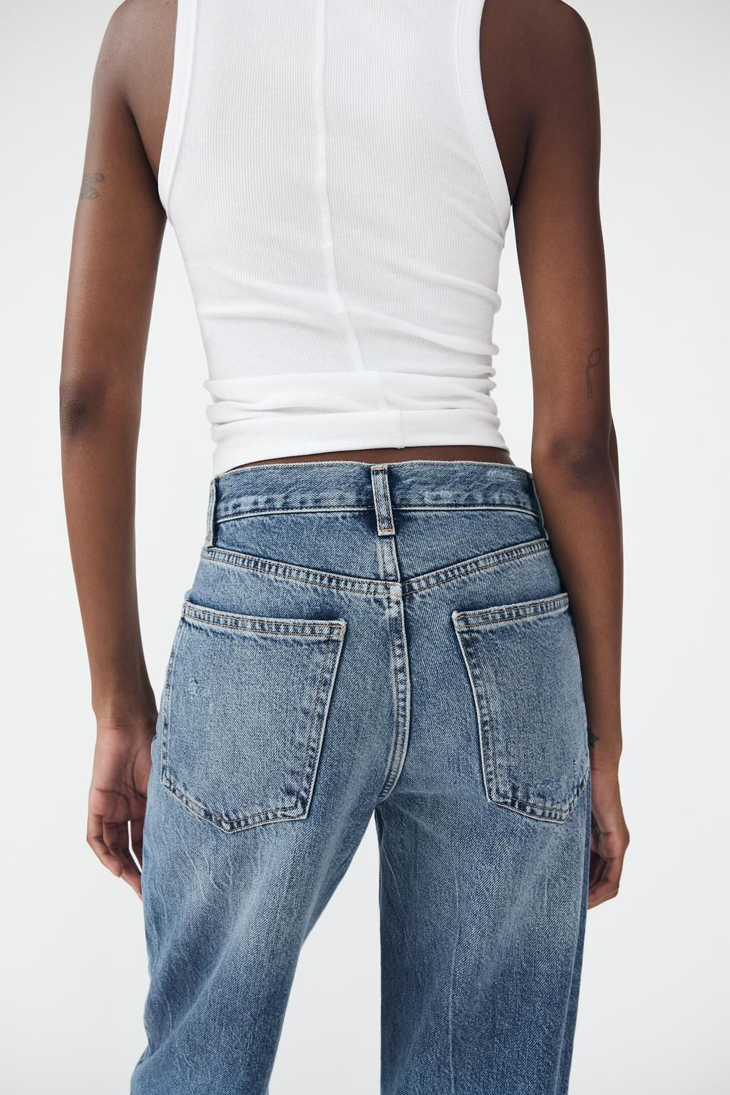 TRF WIDE-LEG HIGH-WAIST FULL LENGTH JEANS - Zara фото 14