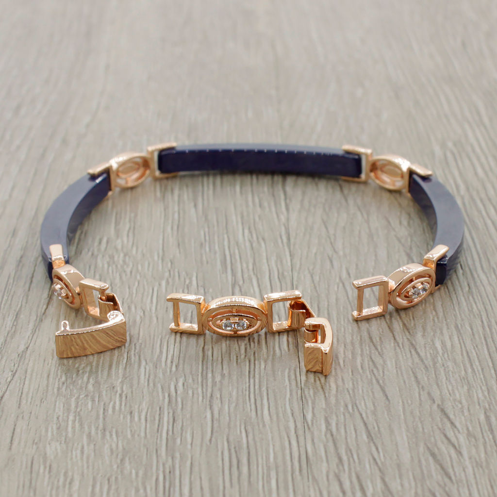 Браслет Лили из синей керамики покрытие под золото - Agat77 фото 2