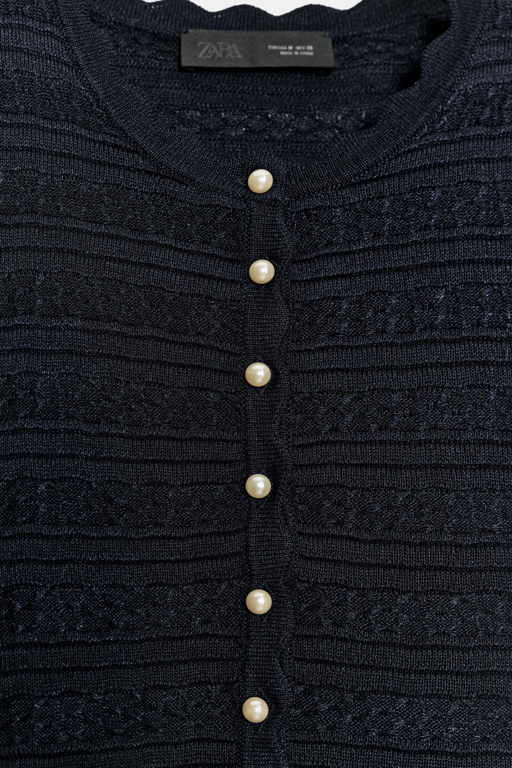 CHAQUETA PUNTO BOT?N PERLA / Marino - Zara фото 8