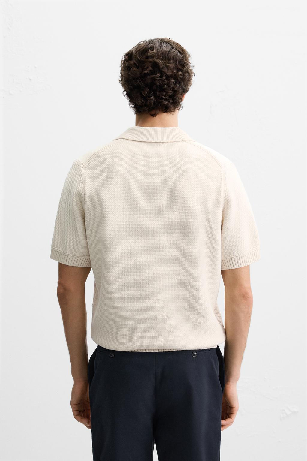 TEXTURED KNIT POLO SHIRT - Zara фото 3