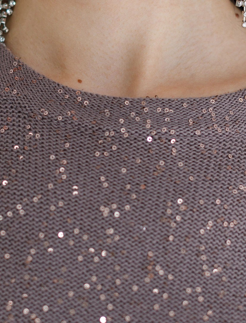 Джемпер из хлопковой пряжи с пайетками - Vilatte фото 2