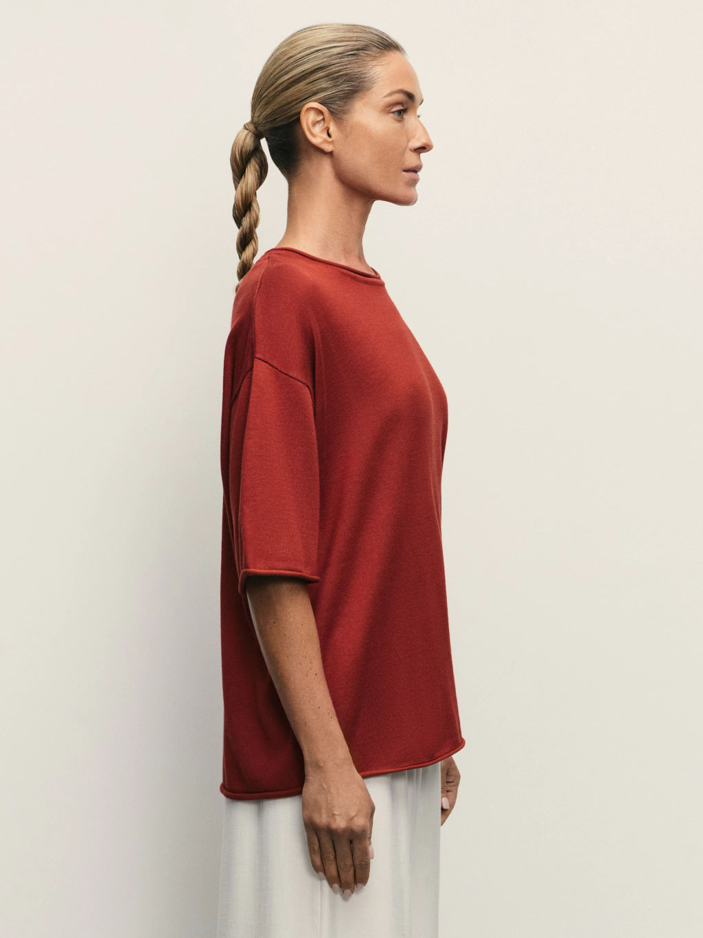 Вязаная футболка свободного кроя / Zarina  фото 4