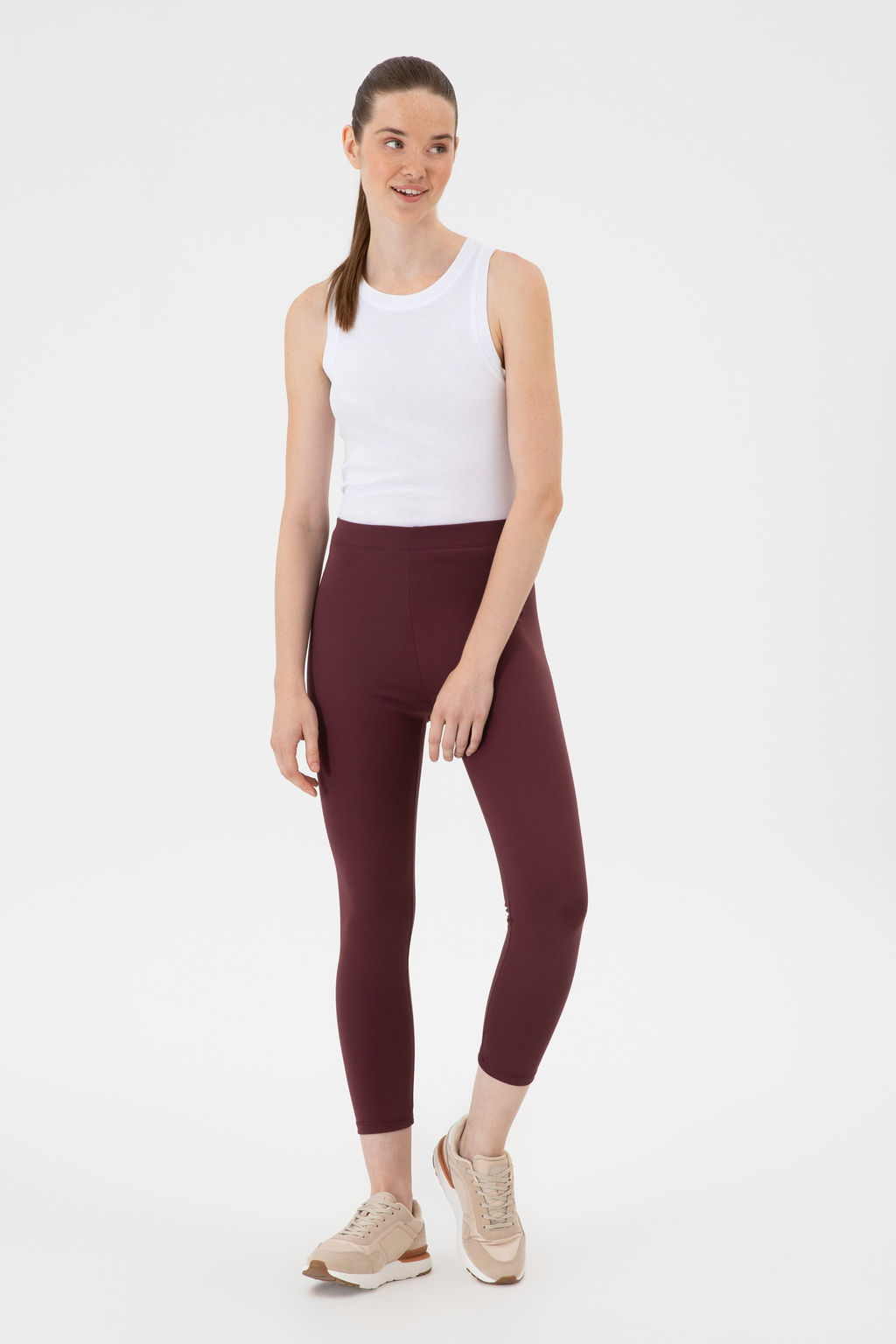 KadДn Bordo YГksek Bel ToparlayДcД GГnlГk Tayt - U.s. polo assn фото 3