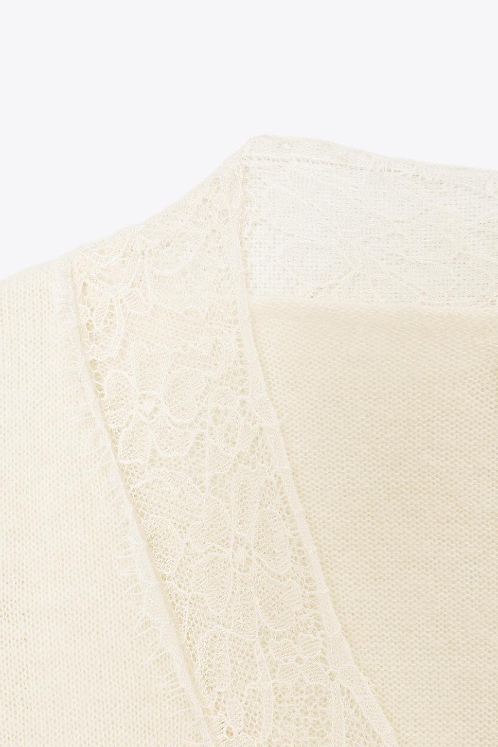 WOOL BLEND LACE KNIT SWEATER