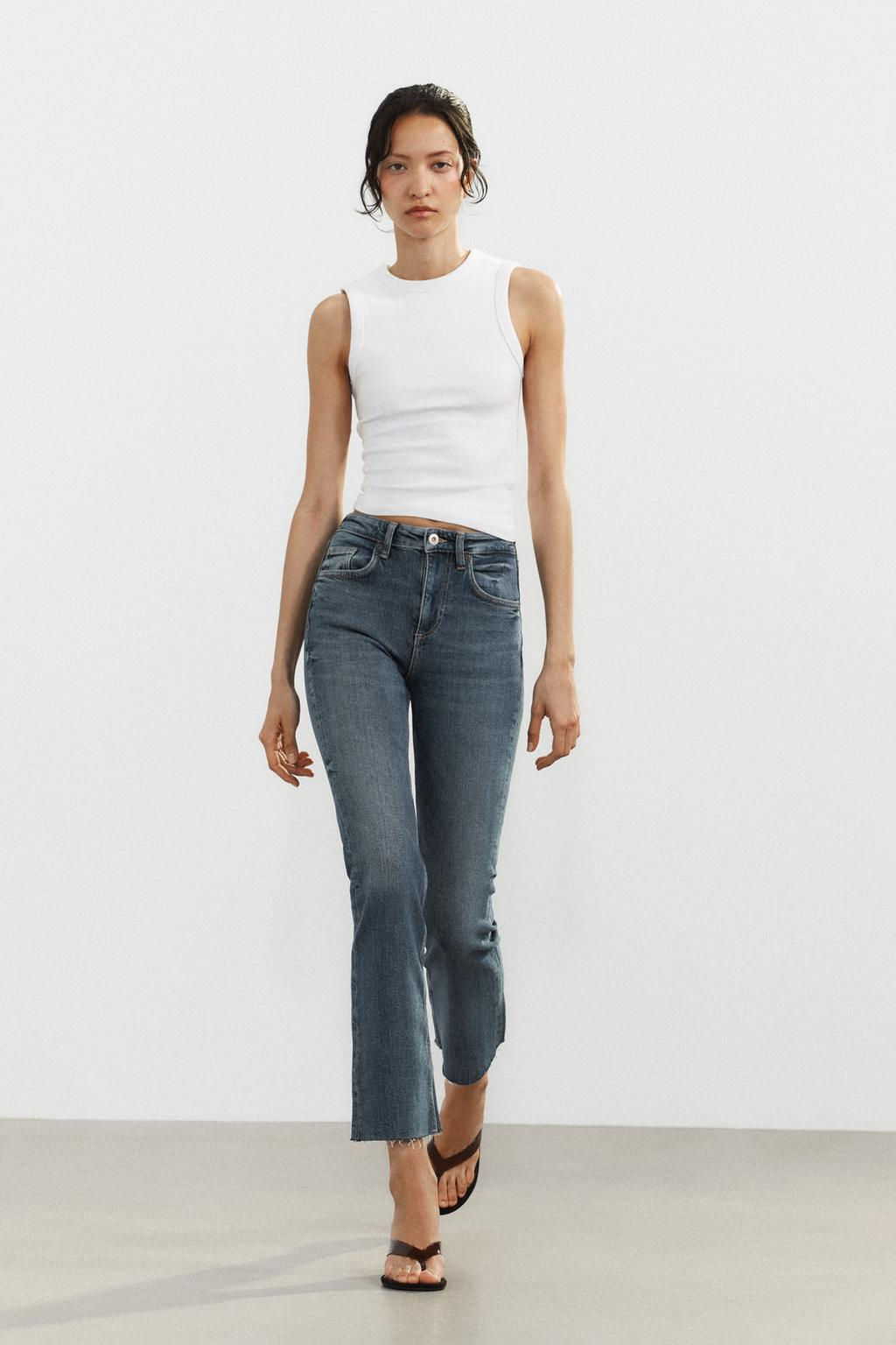 TRF CROPPED FLARE HIGH-WAIST JEANS - Zara фото 61