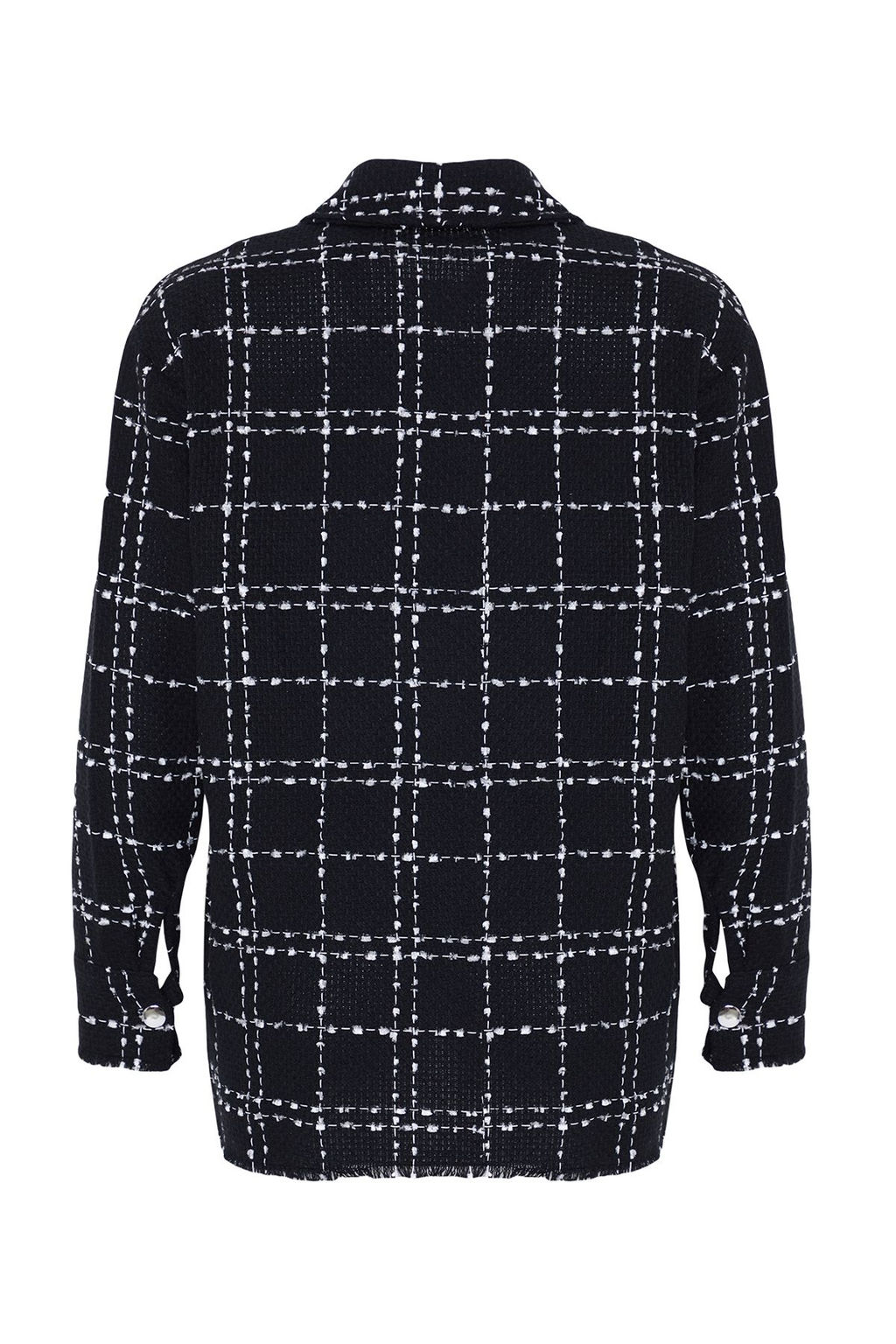 TRENDYOLMILLA Siyah Ekose Cep Detayl? Tuvit Dokuma Ceket Gomlek TWOAW21GO0087 фото 10