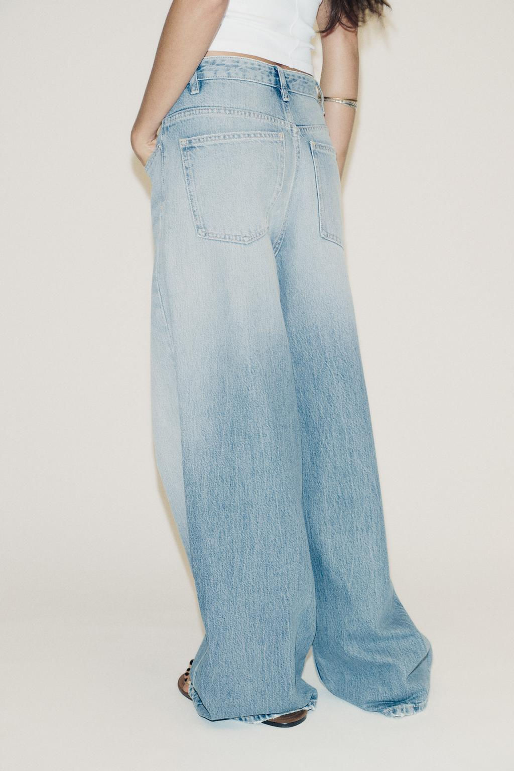 TRF WIDE-LEG HIGH-WAIST JEANS WITH CROSSOVER WAIST - Zara фото 4
