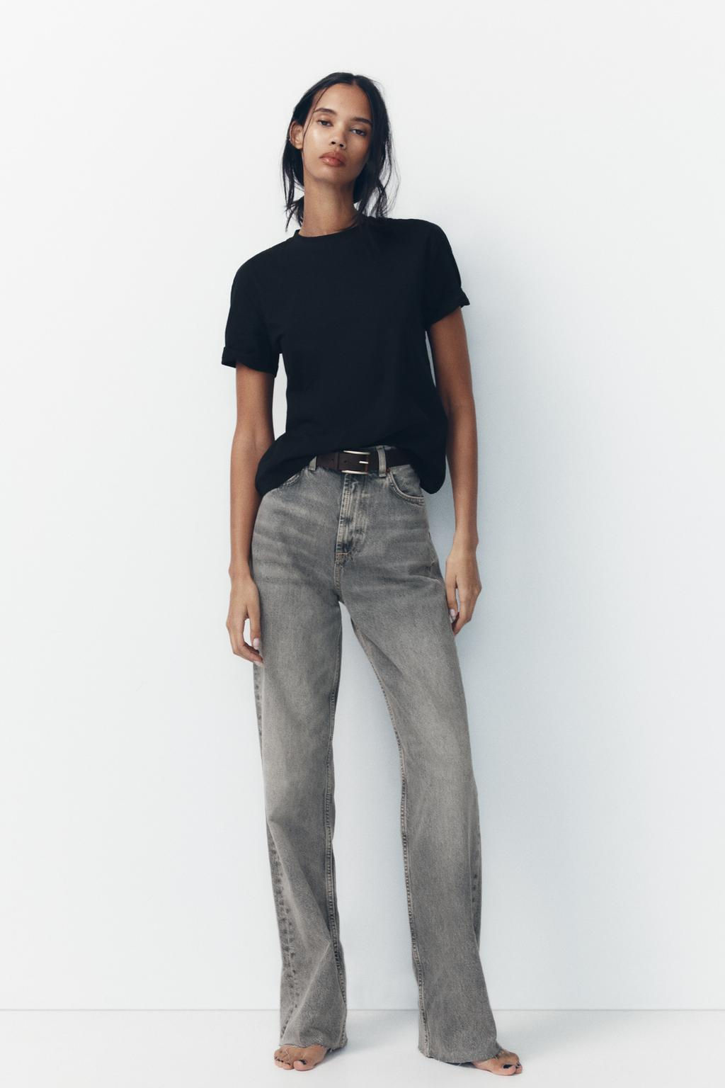 TRF HIGH-WAIST WIDE-LEG FULL-LENGTH JEANS - Zara фото 4