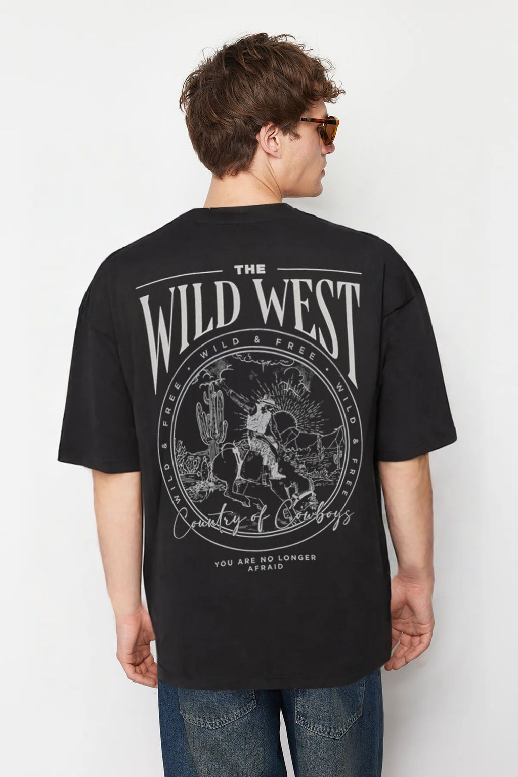 TRENDYOL MAN Siyah Oversize/Genis Kesim %100 Pamuklu S?rt Bask?l? T-Shirt TMNSS24TS00003 - Trendyolmilla фото 18