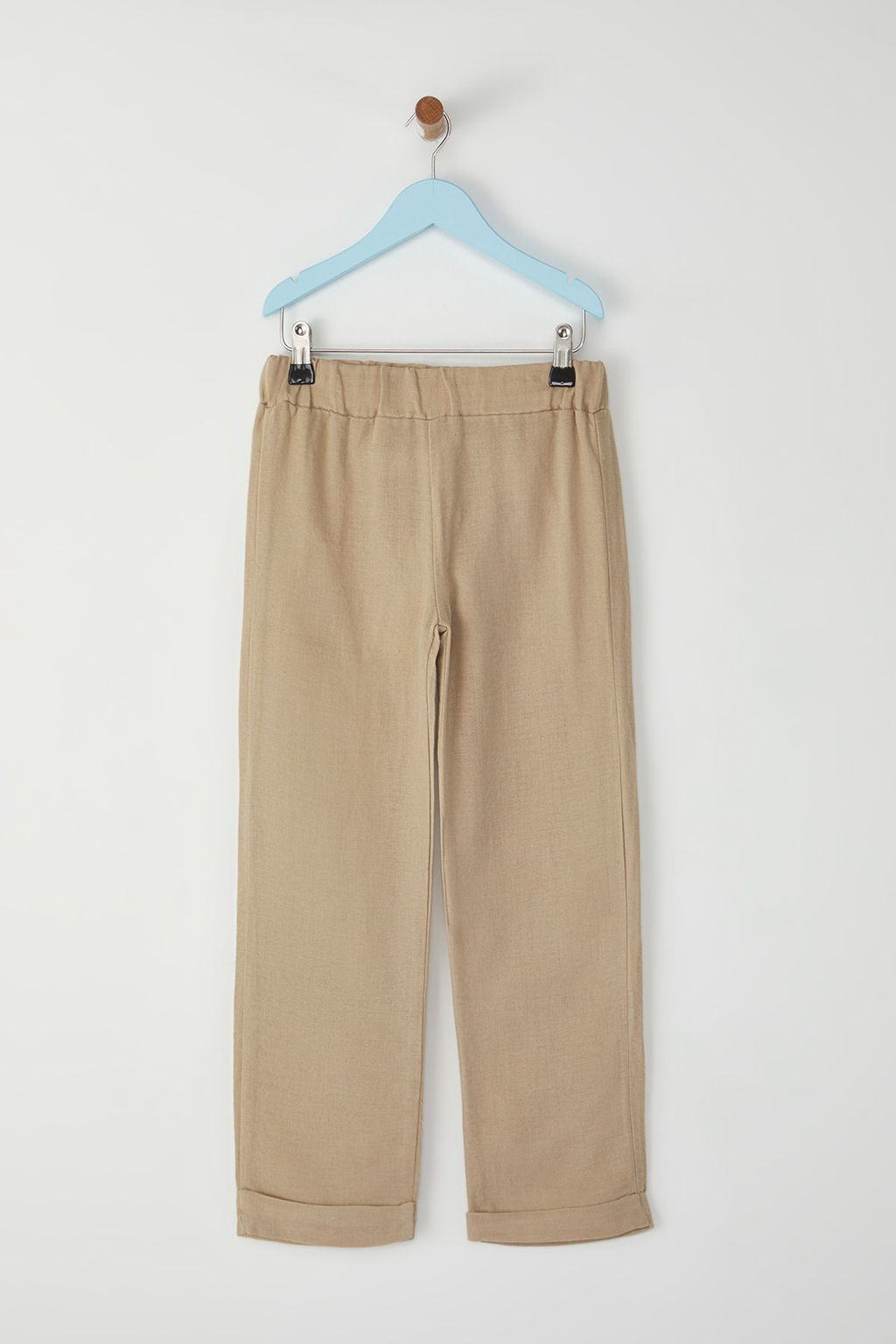 Bej Erkek Cocuk %100 Pamuk Balon Fit Beli Lastikli Dokuma Pantolon TKDSS25PL00006 - Trendyolmilla фото 4