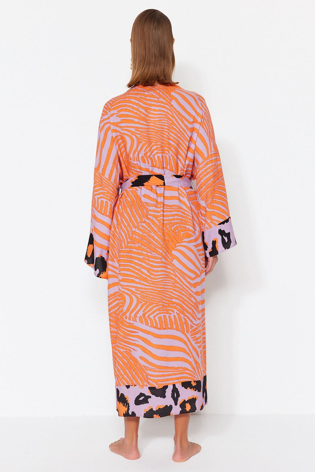 Etnik Desenli Kusakl? Maxi Dokuma Plaj Kimono&Kaftan TBESS21KM0171 - Trendyolmilla фото 19