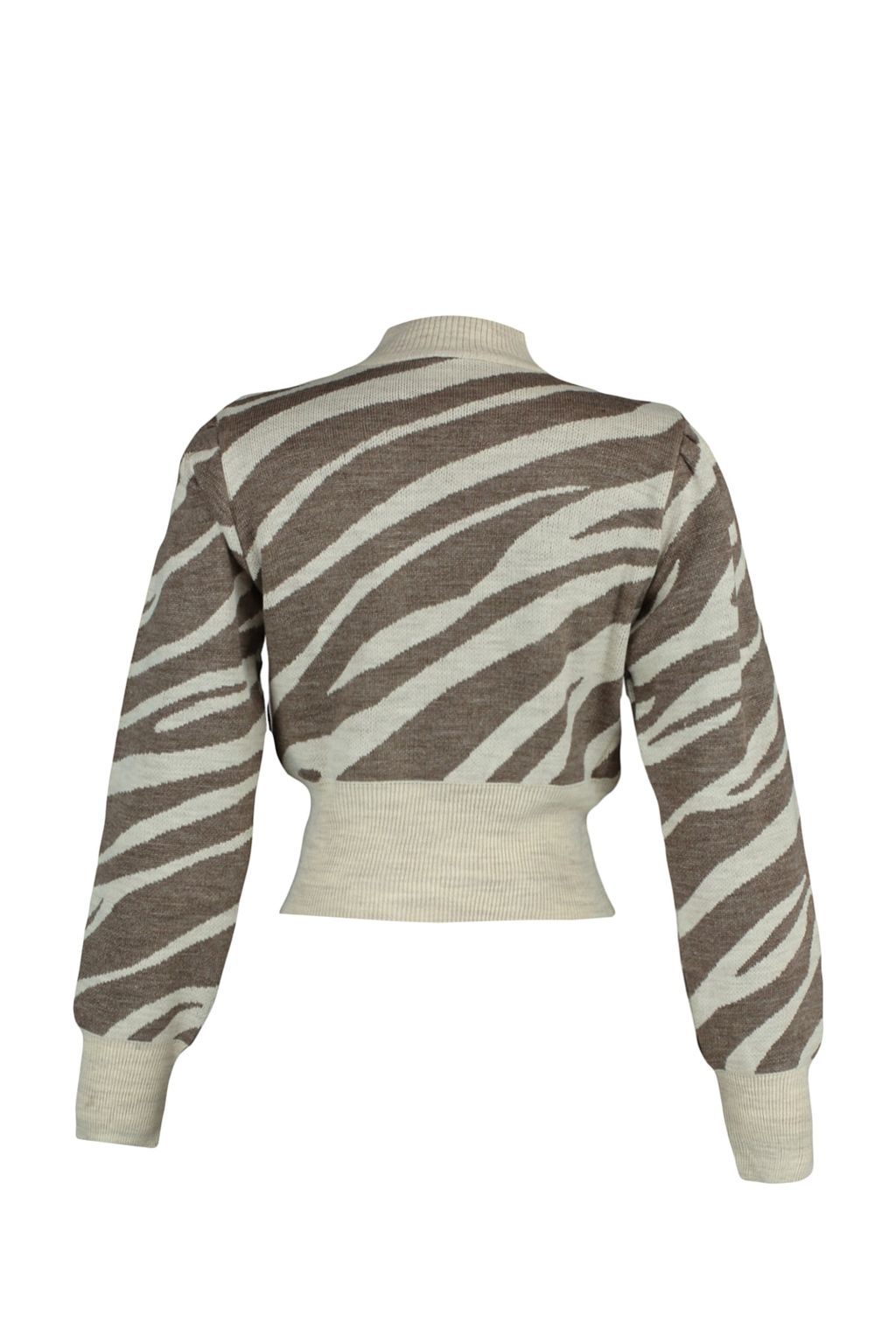 Vizon Zebra Desenli Crop Triko Kazak TWOAW21KZ0010