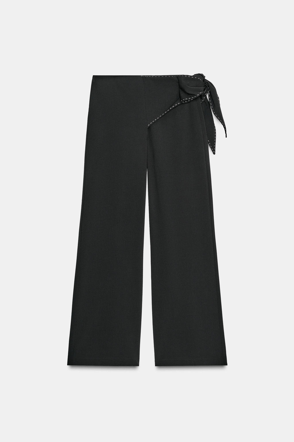 TROUSERS WITH TIE AND TOPSTITCHING - Zara фото 7