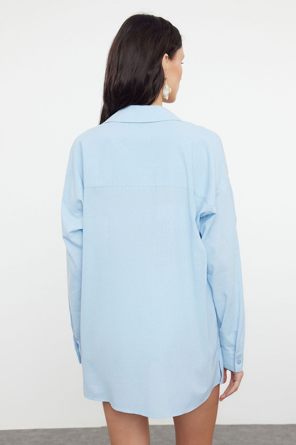 Mavi Dokuma Nak?sl? 100% Pamuk Gomlek TBESS24GO00045