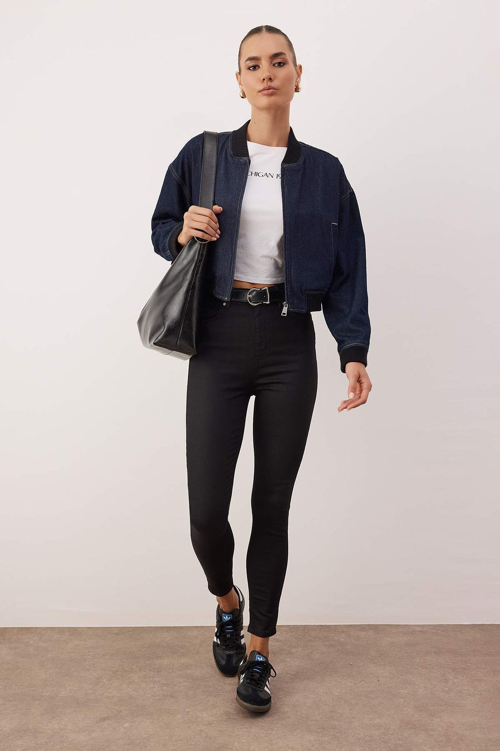 Siyah Yuksek Bel Esnek Skinny Jeans TWOAW26JE00250