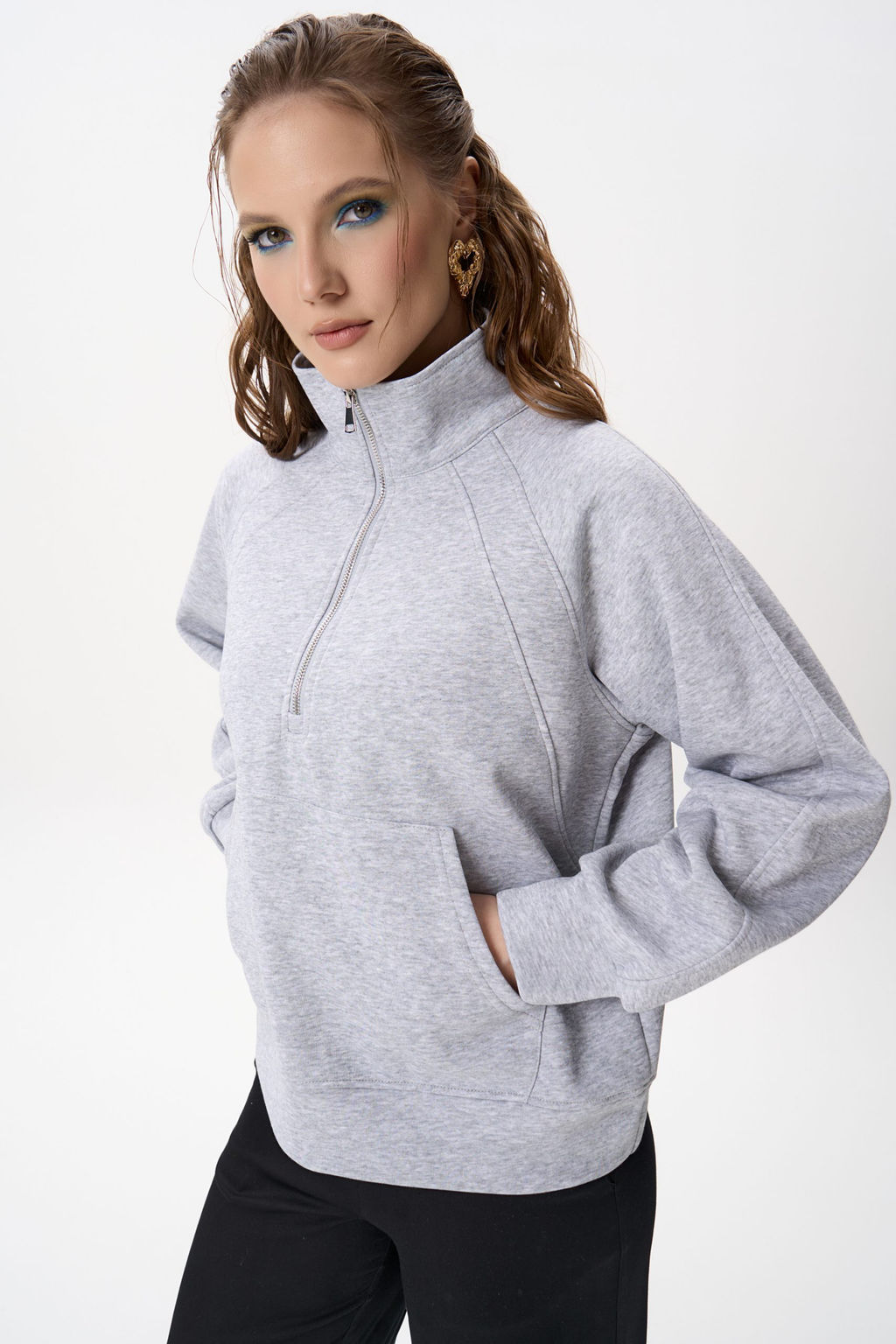 Свитшот Деми (темно-серый) - Эльза фото 15