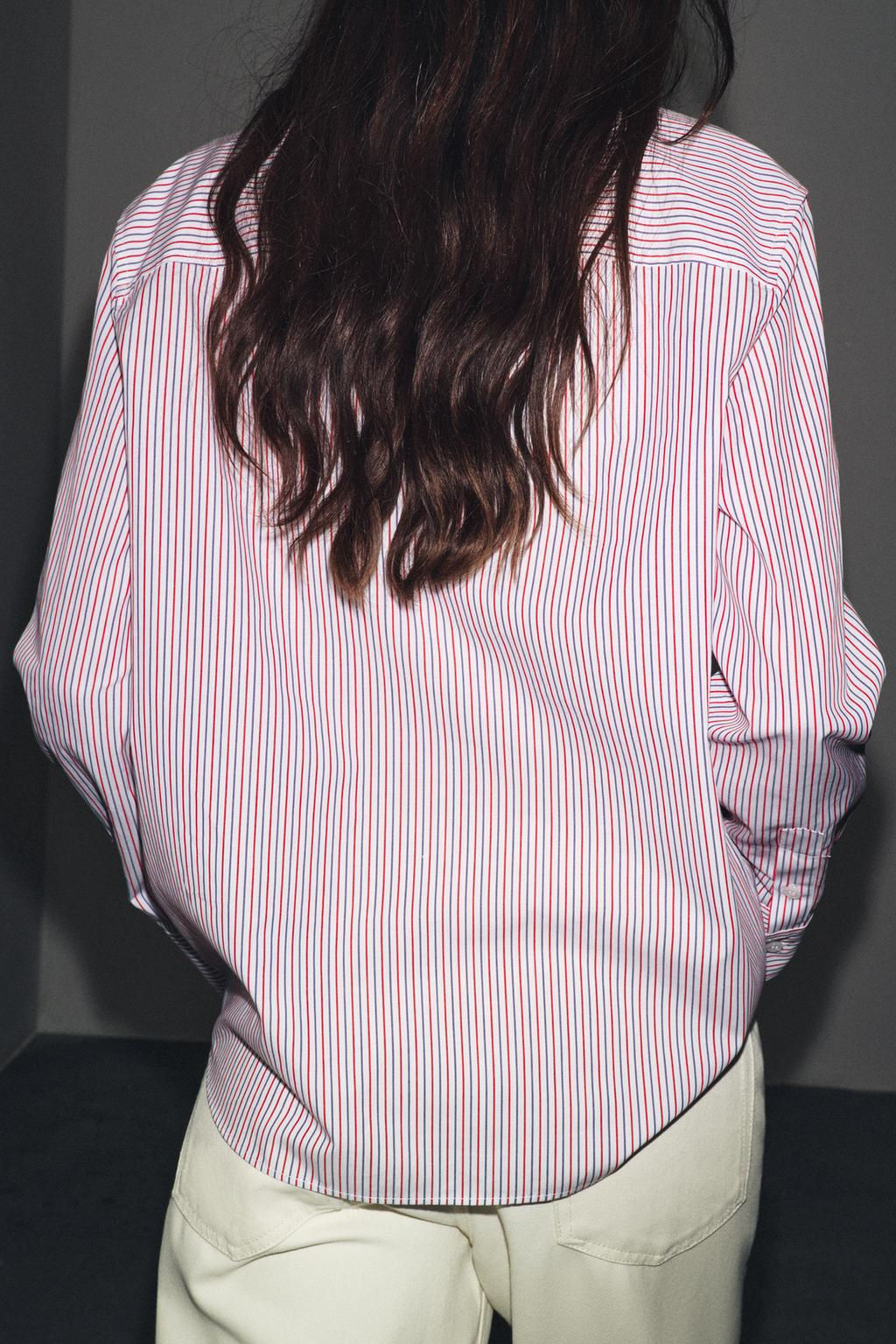 ZW COLLECTION STRIPED POPLIN SHIRT - Zara фото 3