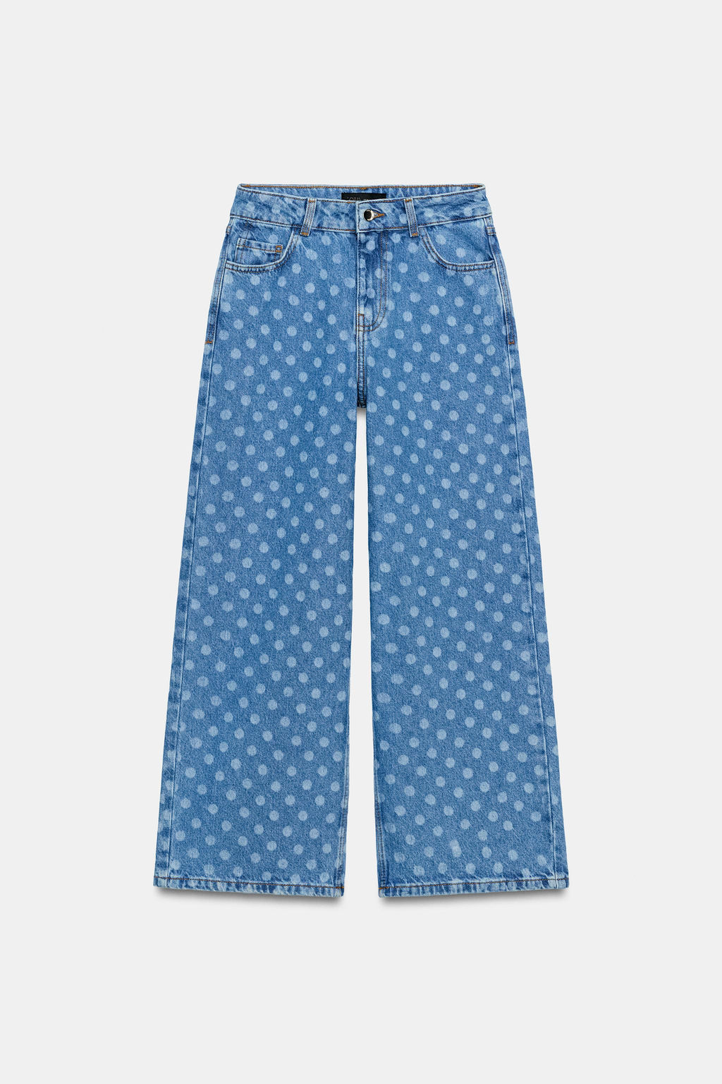 JEANS Z1975 CULOTTE TIRO ALTO LUNARES / Azul medio - Zara фото 8