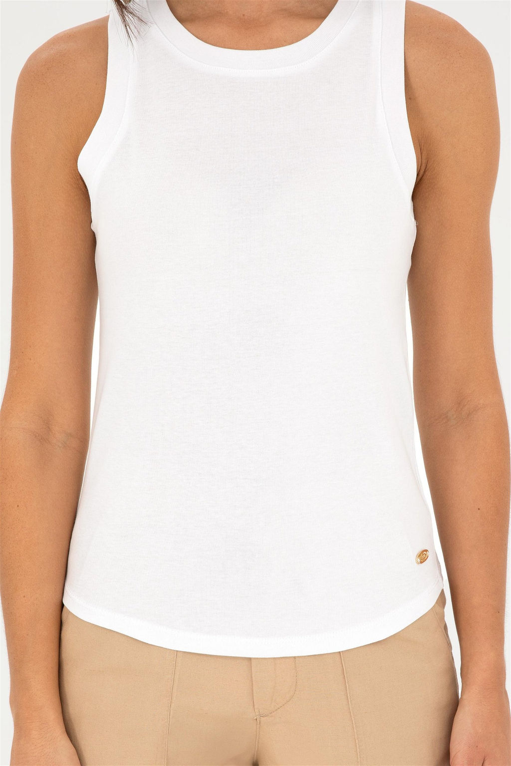 Женская белая базовая футболка без рукавов с круглым вырезом Неожиданная скидка в корзине - U.s. polo assn фото 6